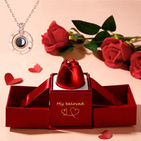 Projection Necklace With Exquisite Rose Gift Box100 Languages I Love You Pendant Jewelry 2023 New Romantic Accessories Wholesale